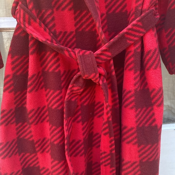 I. APPEL home Robe 👘 red fleece size M-L - Picture 3 of 16